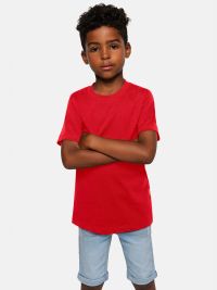 Rotes Kinder T-Shirt aus Bio-Baumwolle mit Rundhalsausschnitt, Schuluniform geeignet